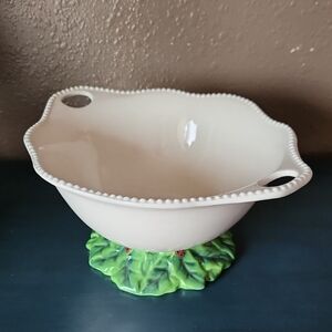 Blue Sky Ceramic Christmas Serving Bowl EUC